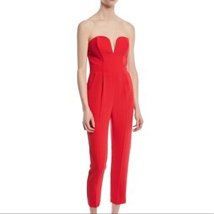 RED AMANDA UPRICHARD JUMPSUIT FROM NEIMAN MARCUS